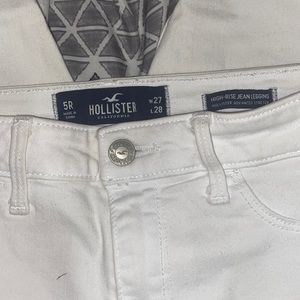 White High-Rise Hollister jeans.